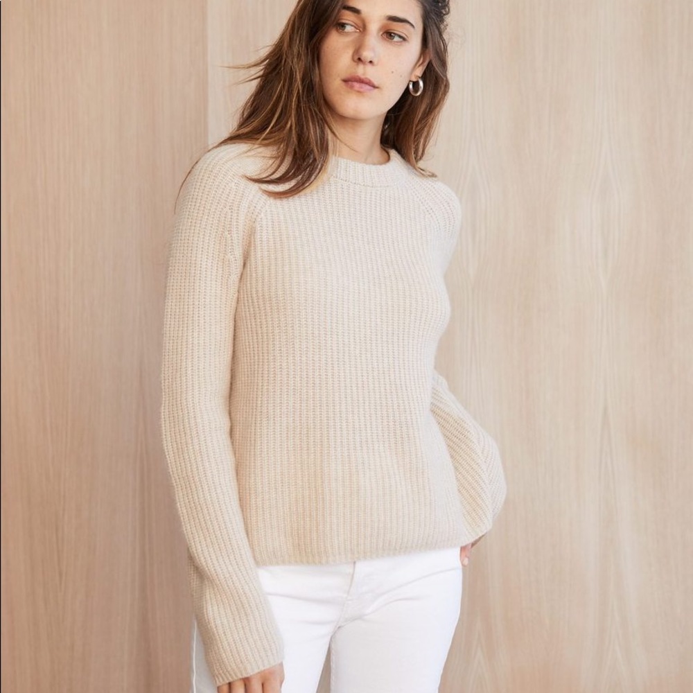 JENNI KAYNE NWOT FISHERMAN SWEATER XS Oatmeal